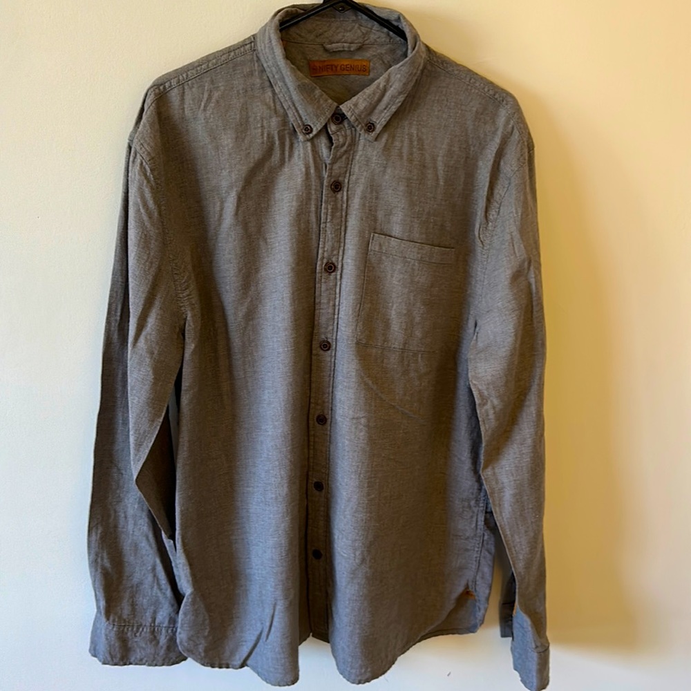 Casual Button-Down Shirt - Gray